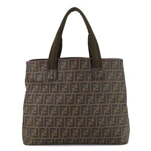 FENDI Zucca Tote Bag PVC Brown Black 7VA271 Purse
